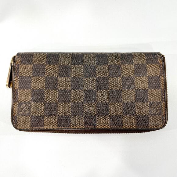 Louis Vuitton Zippy Wallet Damier Ebene Long Zip Around Brown Classic Check - Picture 2 of 16